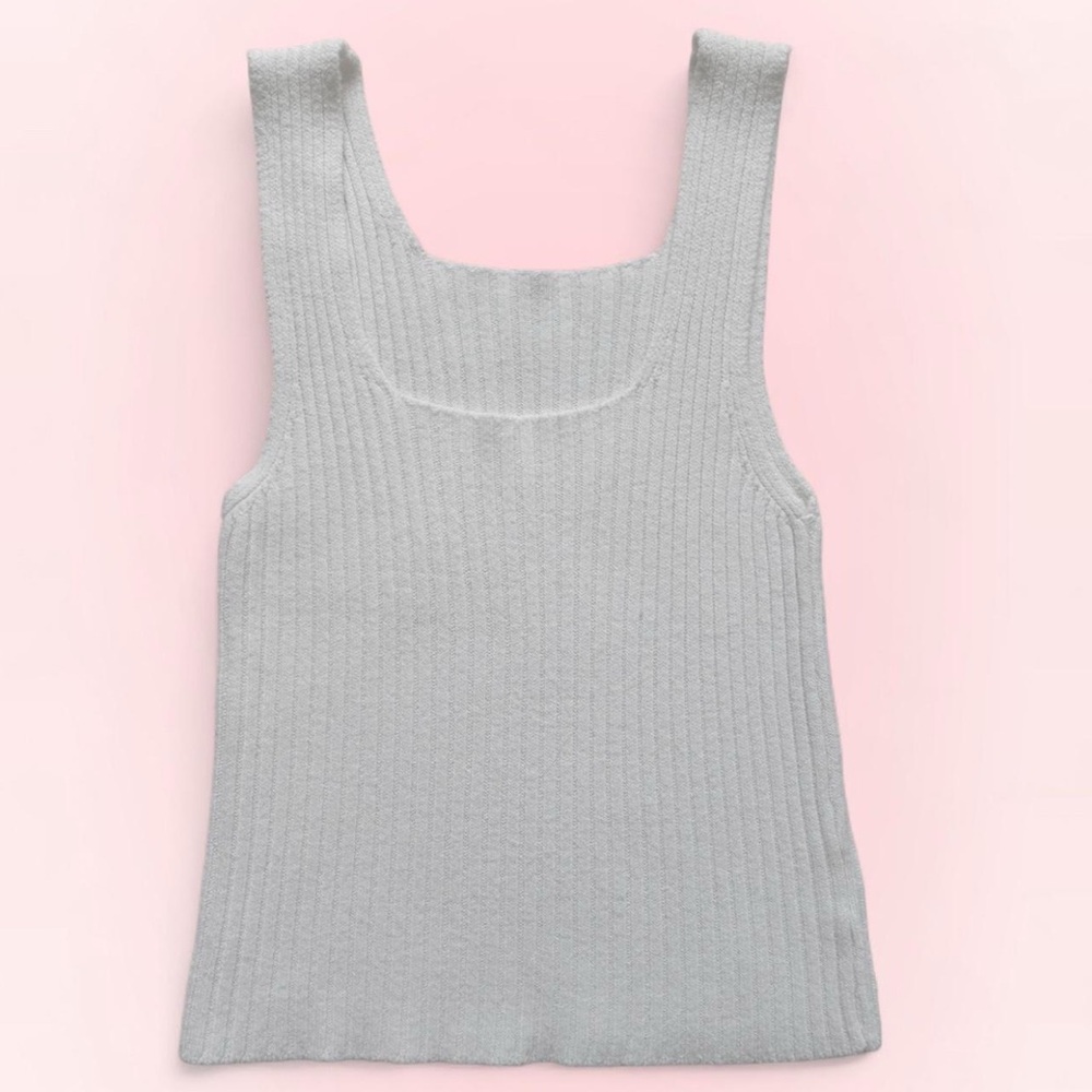 Limited Edition Brandy Melville White Ribbed Knit Tank Top